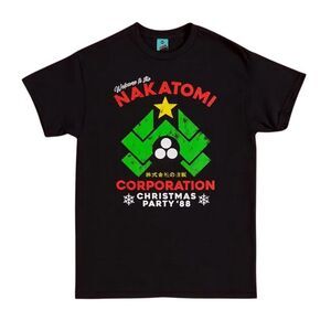 Die Hard Unisex Adult Nakatomi Corparation Christmas T-Shirt / Black/Charcoal